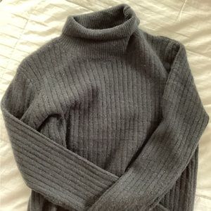 Shiny black turtleneck